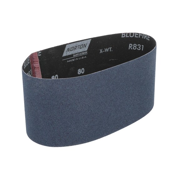 Cloth Sanding Belt, 4x24", ZA, 80 Grit, Package Quantity 5, 4" W, 24" L, Zirconia Alumina, 80 Grit