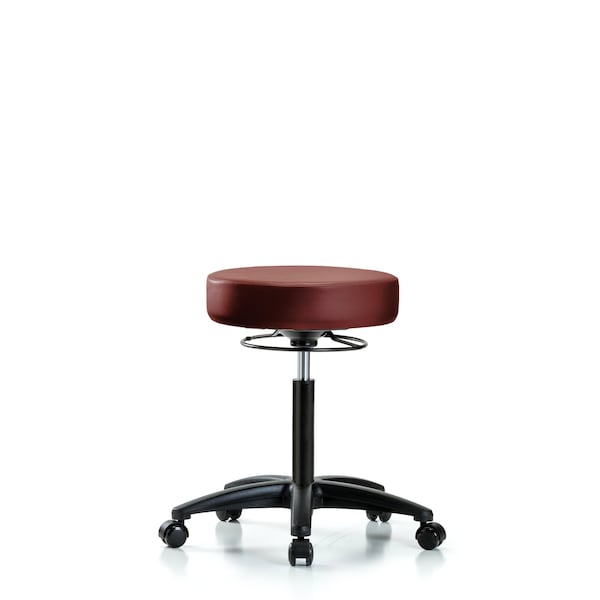 Vinyl Stool, Med Bench, Casters, Taupe