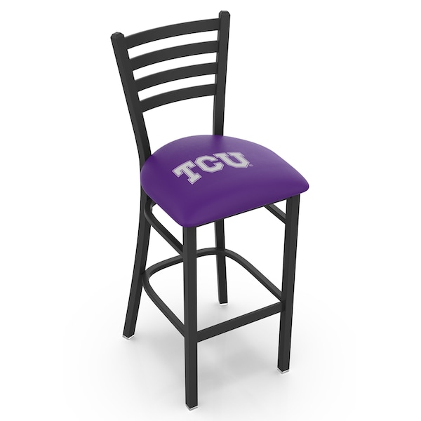 25" Blk Wrinkle TCU Stationary Counter Stool, Ladder Back