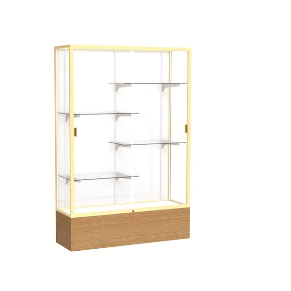 Floor Display Case 48x72x16, White, Champange