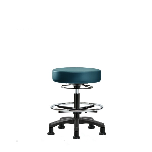 Vinyl Mini-Stool, Med Bench, CF, Glides, Royal