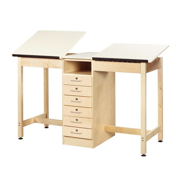 Rectangle Adjustable Table, 60" W, 34" L, 36" H, HPL Almond