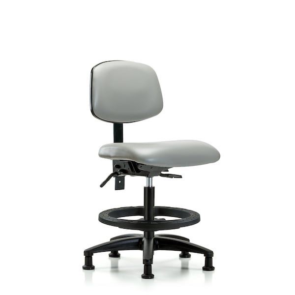 Chair, Vinyl, Med Bench, Tilt BF Glides, Dov, No Arms, 22" to 29" Height, Dove