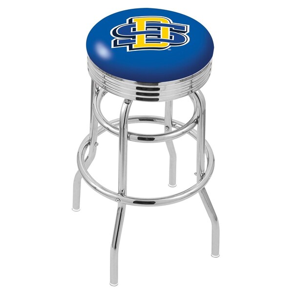 25" Chrome 2-Ring South Dakota State Swivel Bar Stool, Accent Ring