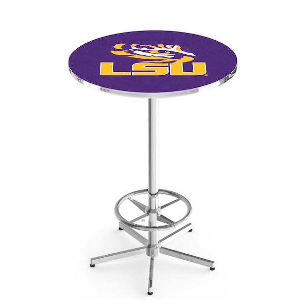 42" Chrome Louisiana State Pub Table, 36" dia. Top