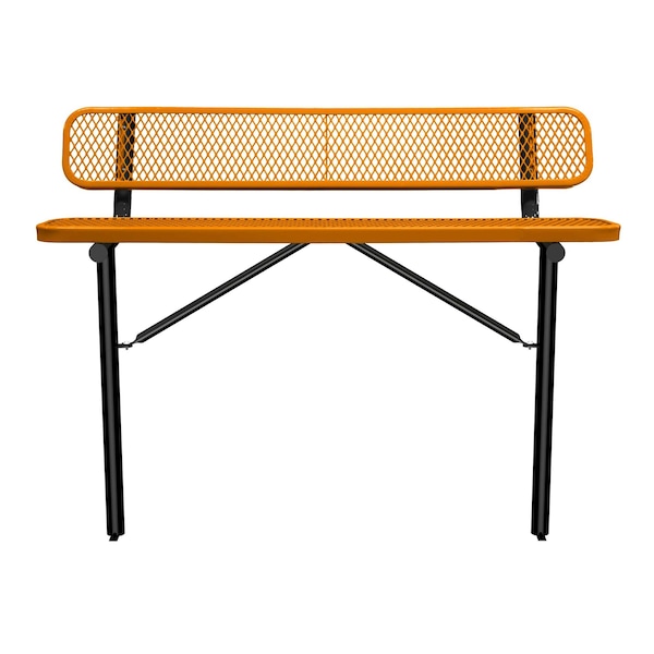 Bench/Back, Ingroud Mount, 6ft., Orange