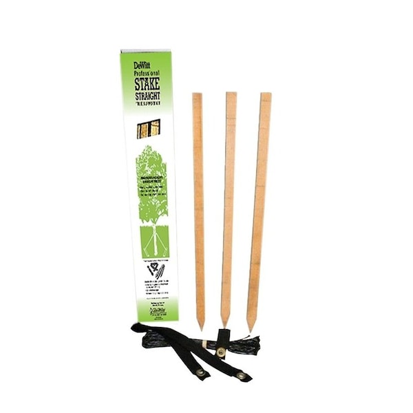 Tree Stakes Kit, 32 in L, Hardwood
