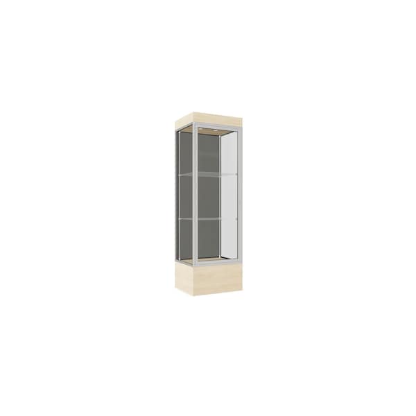 Lighted Floor Display Case 24x76x20, 12" Base, Satin