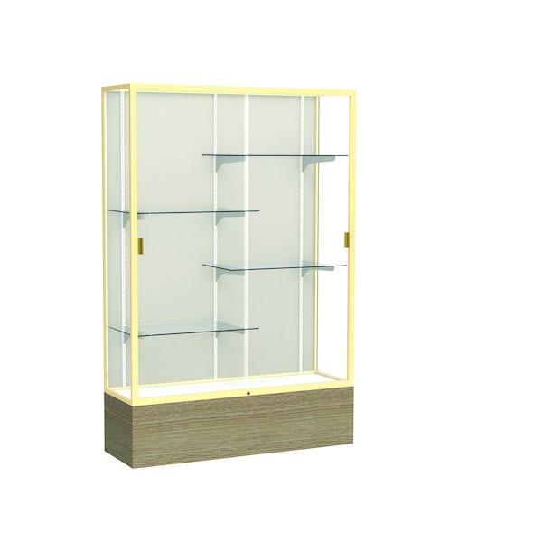 Reliant Floor Case, Plaque Back, Champagne, 48"W x 72"H x 16"D