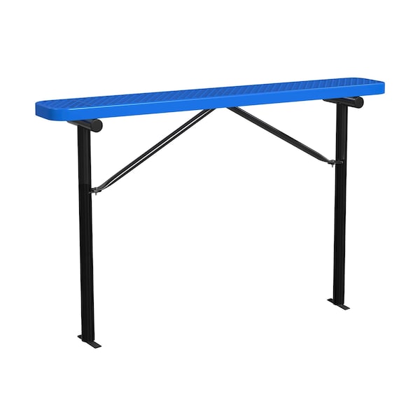Bench w/o Back, Ingroud Mount, 6ft., Blue
