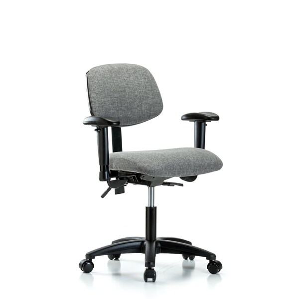Desk Chair Desk Chair, Fabric, AA Casters, Gry, Adjustable Arms, 19" to 24" Height, Fabric, Grey