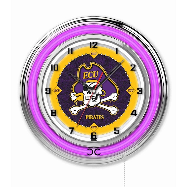 East Carolina University Double Neon 19" Clock