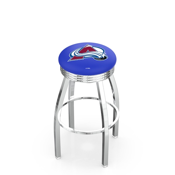 25" Chrome Colorado Avalanche Swivel Bar Stool, Accent Ring