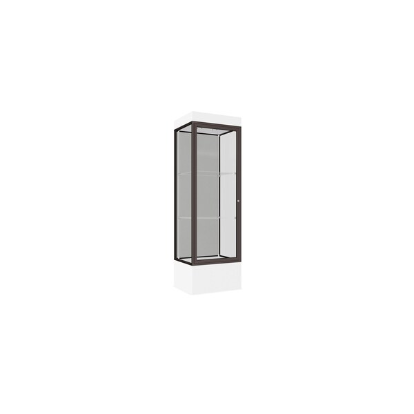Lighted Floor Display Case 24x76x20, 12" Base, Bronze