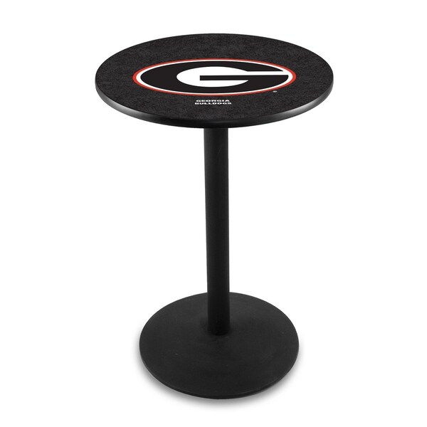42" Blk Wrinkle Georgia "G" Pub Table, 36" dia. Top