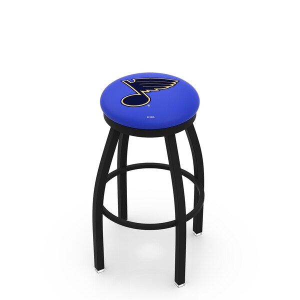 25" Blk Wrinkle St Louis Blues Swivel Bar Stool, Accent Ring