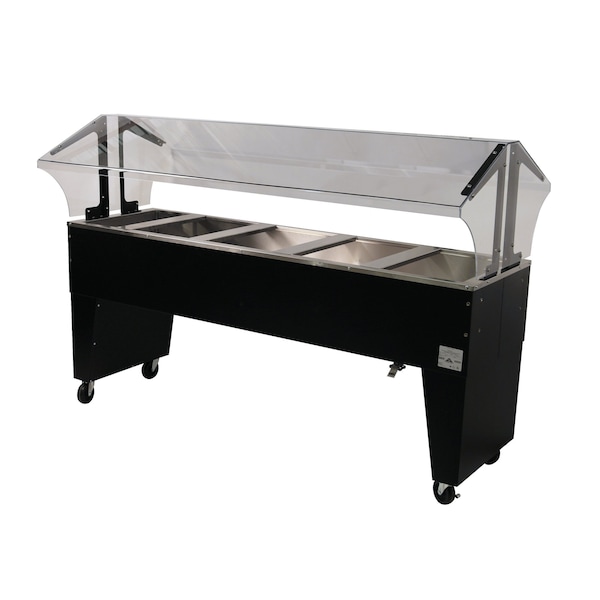 Ice Cooled Portable Food Buffet Table 77-3/4 in.W x 35 in.D x 53 in.H double sided sneeze guard