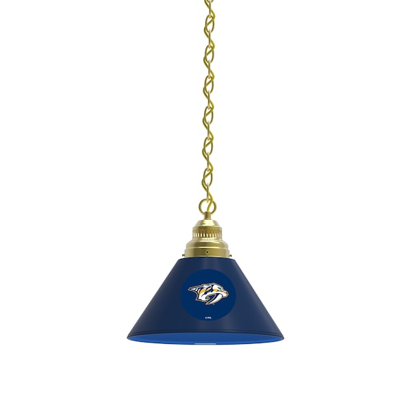 Nashville Predators Pendant Light, Brass Fixture