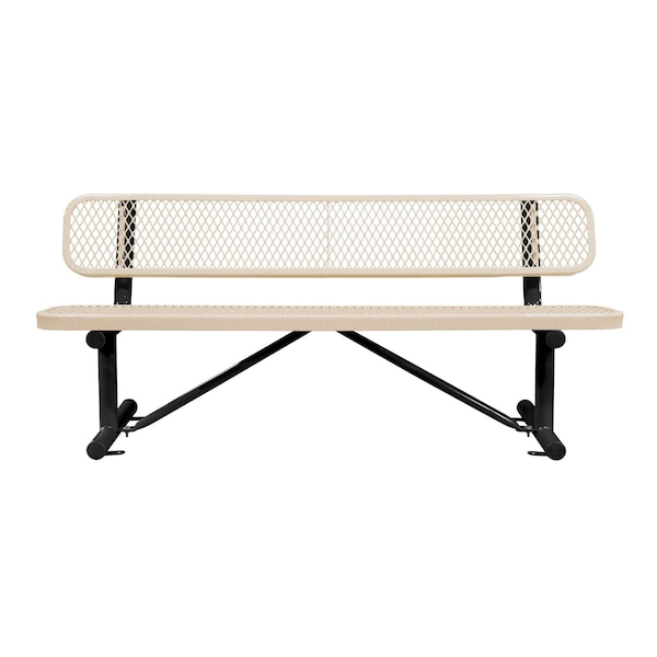 Bench/Back, Surface Mount, 6ft., Sndstn