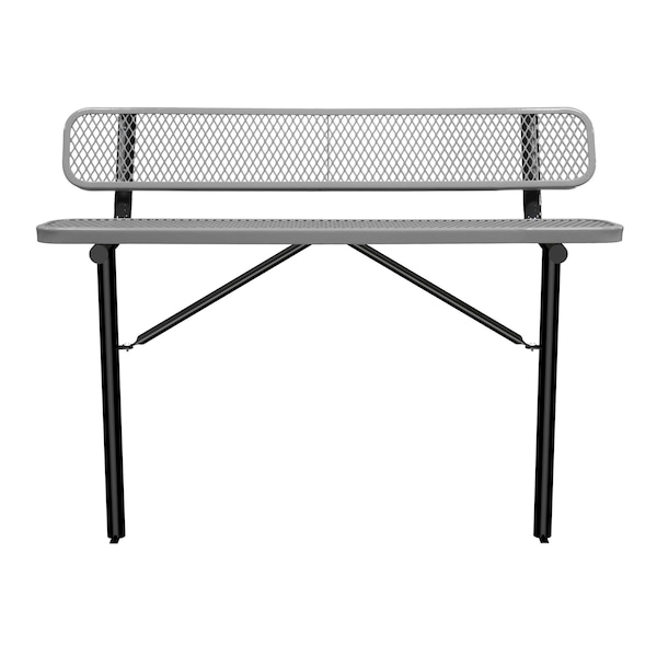 Bench/Back, Ingroud Mount, 6ft., Gray