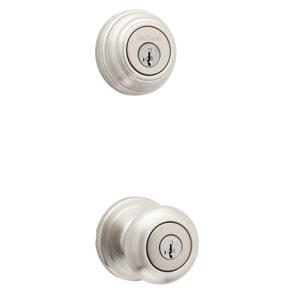 Signature Series Knob Lockset, 2 Grade, Keyed Key, Satin Nickel, 238 x 234 in Backset, K4 Keyway