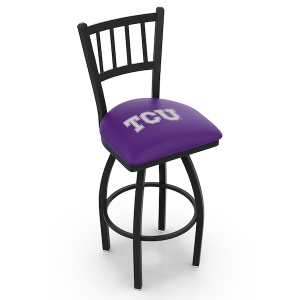 25" Blk Wrinkle TCU Swivel Bar Stool, Jailhouse Back