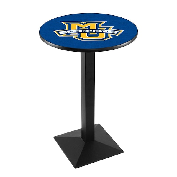 42" Blk Wrinkle Marquette Pub Table, 36" dia. Top
