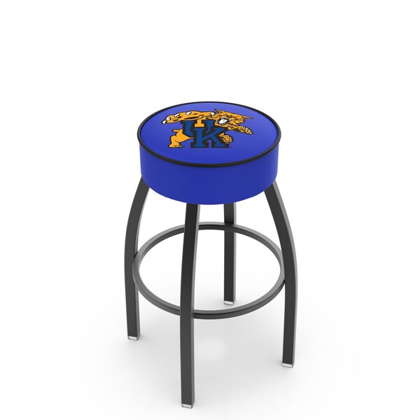25" Kentucky "Wildcat" Cushion Seat, Blk Wrinkle Base Swivel Bar Stool