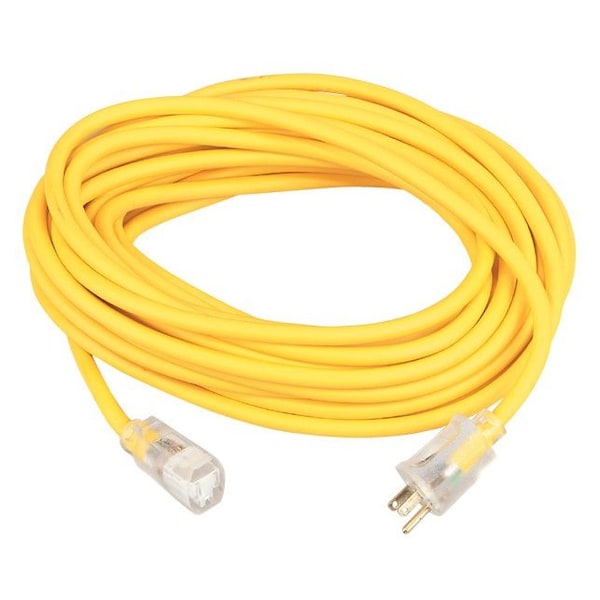 SJEOW Extension Cord, 16 AWG, Outdoor, 16/3, 1 Outlets, 5-15R, Yellow, TPE, 5-15P, 25 ft