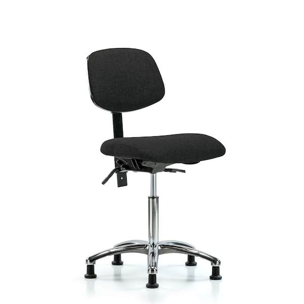 Chair, Fab, Med Bench, Chr Tilt Glides, Blk, No Arms, 22" to 29" Height, Black
