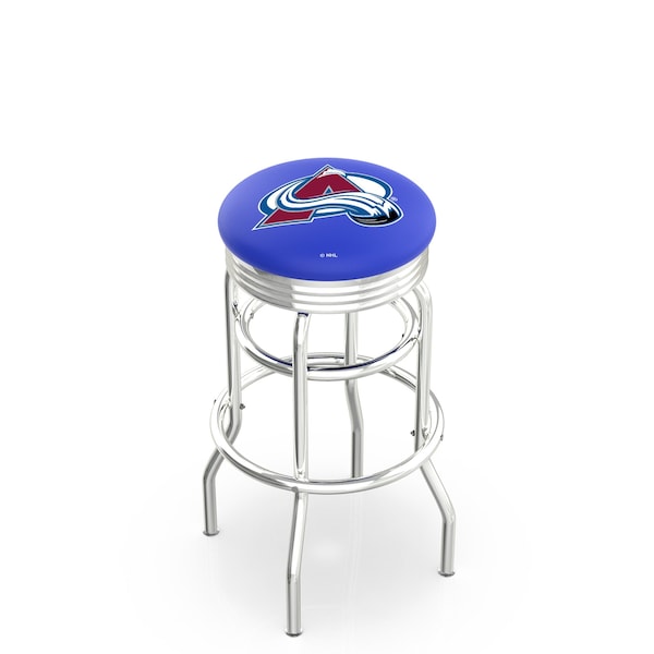 25" Chrome 2-Ring Colorado Avalanche Swivel Bar Stool, Accent Ring
