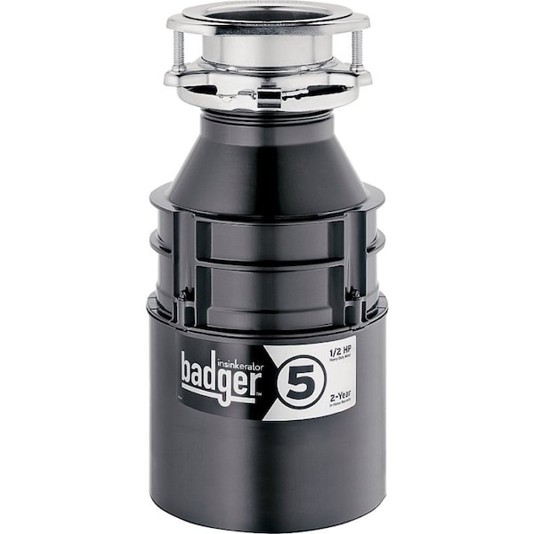 Badger 5 Series 76037H Food Waste Disposer, 26 oz Grinding Chamber, 1/2 hp Motor, 120 V, Galvanized