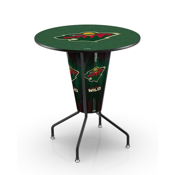 Lighted 42" Black Minnesota Wild Pub Table
