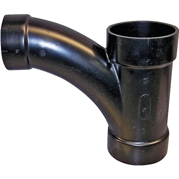 CANPLAS Reducing Combination Tee Pipe Wye, 3 x 3 x 2 in, Hub, ABS, Black