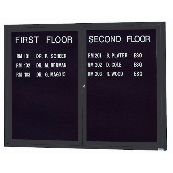Black Framed Enclosed Letterboard Cabinet 36"x48"