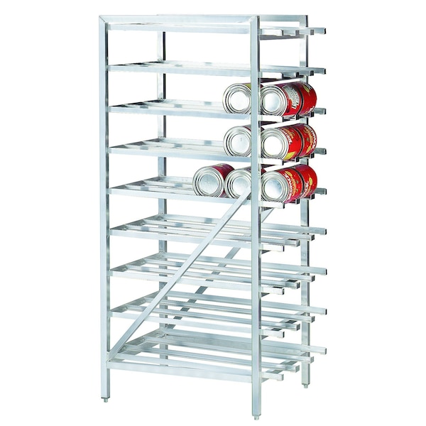 Special Value Can Rack stationary design w/bullet feet w/sloped glides for automatic can retrieval