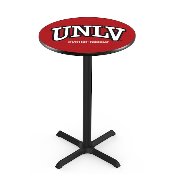 42" Blk Wrinkle UNLV Pub Table, 36" dia. Top