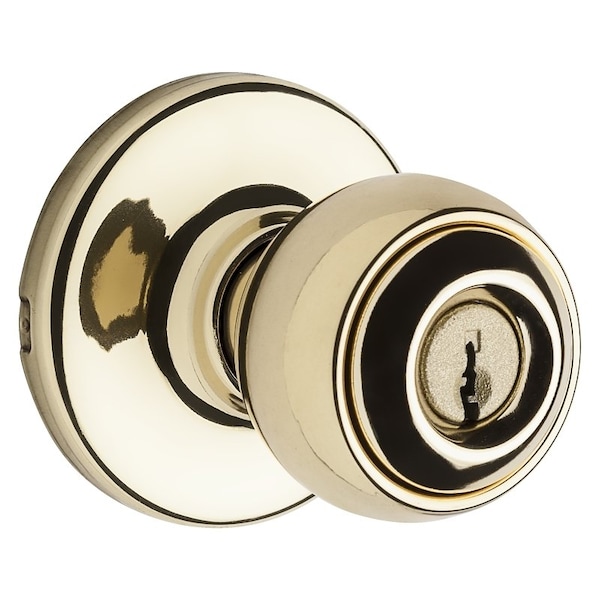 Keyed Entry Knob, Polished Brass