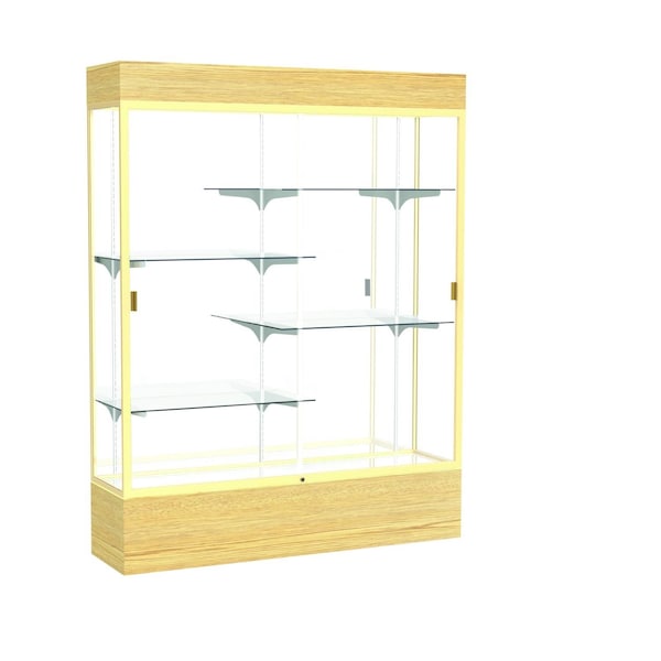 Lighted Floor Display Case 60x80x16, Mirror, Champange