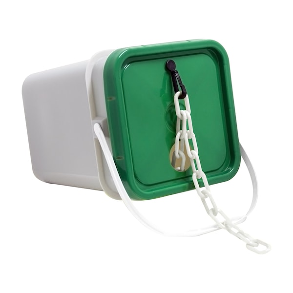2" x 160' White Plastic Safety Chain - Pail