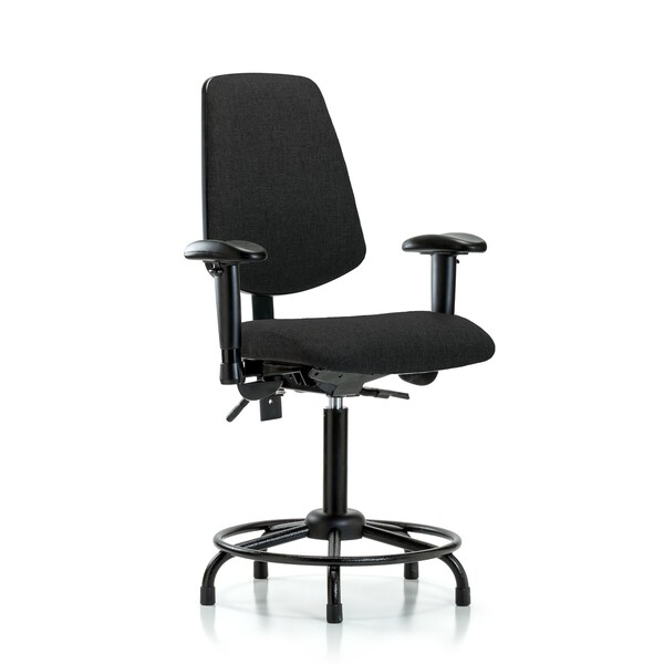 Fab Med Bench Chair, Bk, RT, Glds, Blk, 6-Way Adjustable, 22" to 29" Height, Black