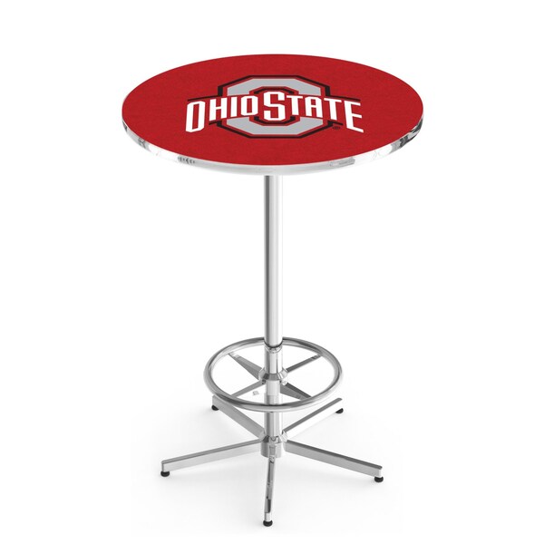 42" Chrome Ohio State Pub Table, 36" dia. Top