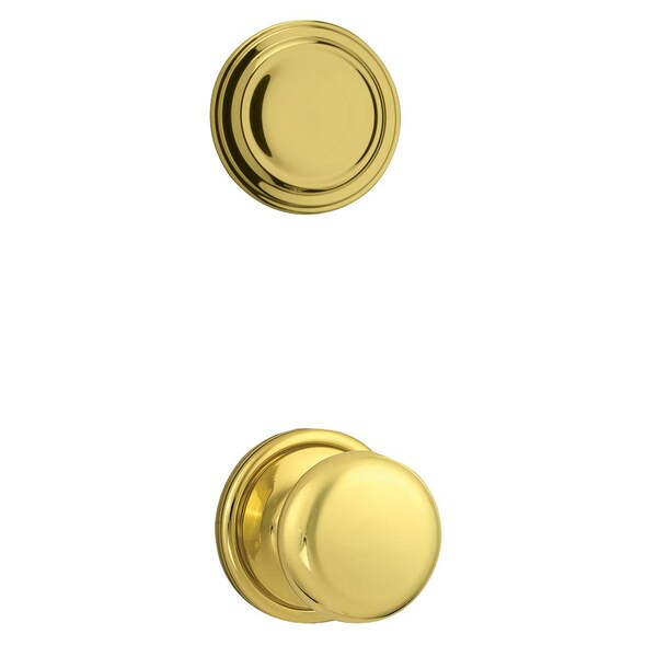 Hancock Knob Interior Dummy Handleset Trim with New Chassis Bright Brass Finish