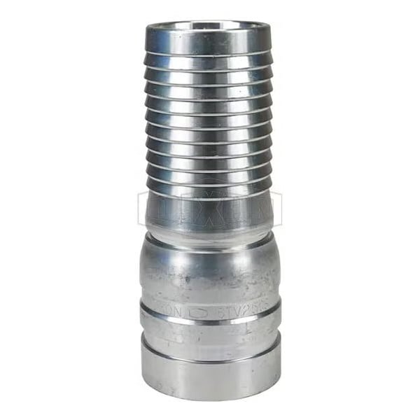The Right Connection Crimp King Combination Nipple, 2-3/8 x 2 in, Hose Barb x Grooved End, Carbon S