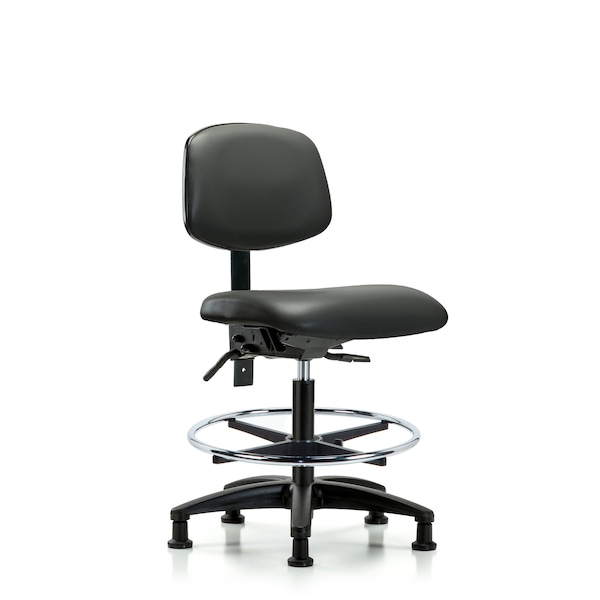 Vinyl Chair, Med Bench, Foot Ring, Glides, Carbon