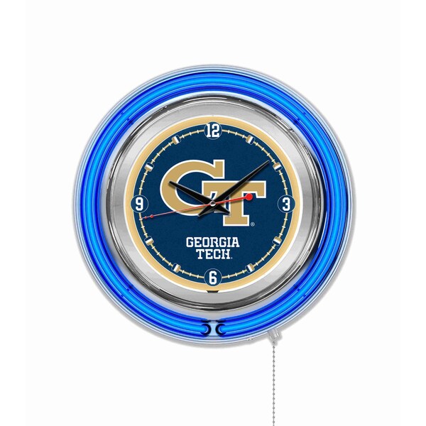 Georgia Tech Double Neon 15" Clock