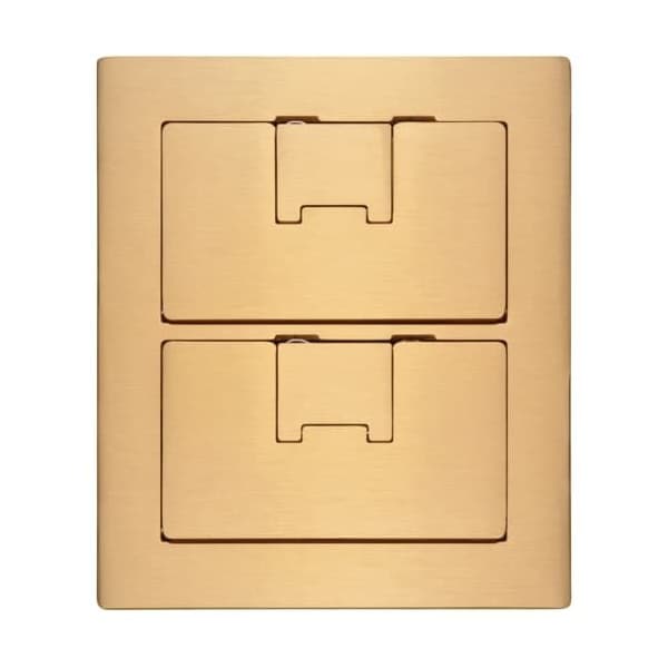 Box Cover, Floor Box Type, 2 Gang, Brass