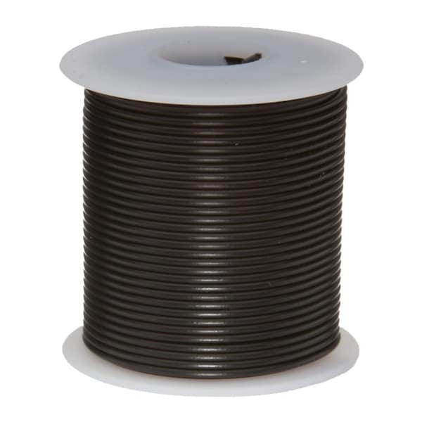 24 AWG Gauge UL1061 Stranded Hook Up Wire, 300V, 0044 Diameter, Black, 25 ft Length