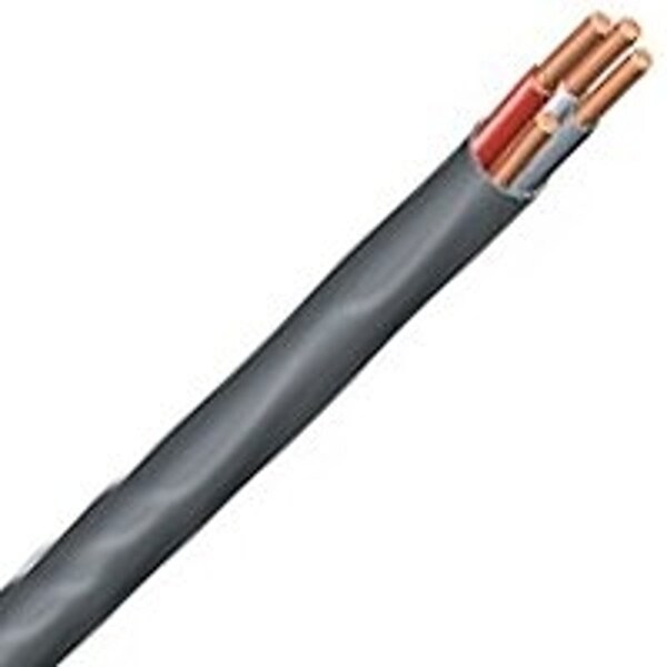 Non-Metallic Building Cable, NM-B, 8 AWG, Black, PVC, Solid, 600V AC, 125 ft