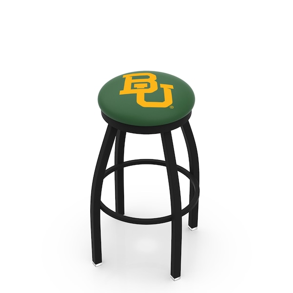 25" Blk Wrinkle Baylor Swivel Bar Stool, Accent Ring
